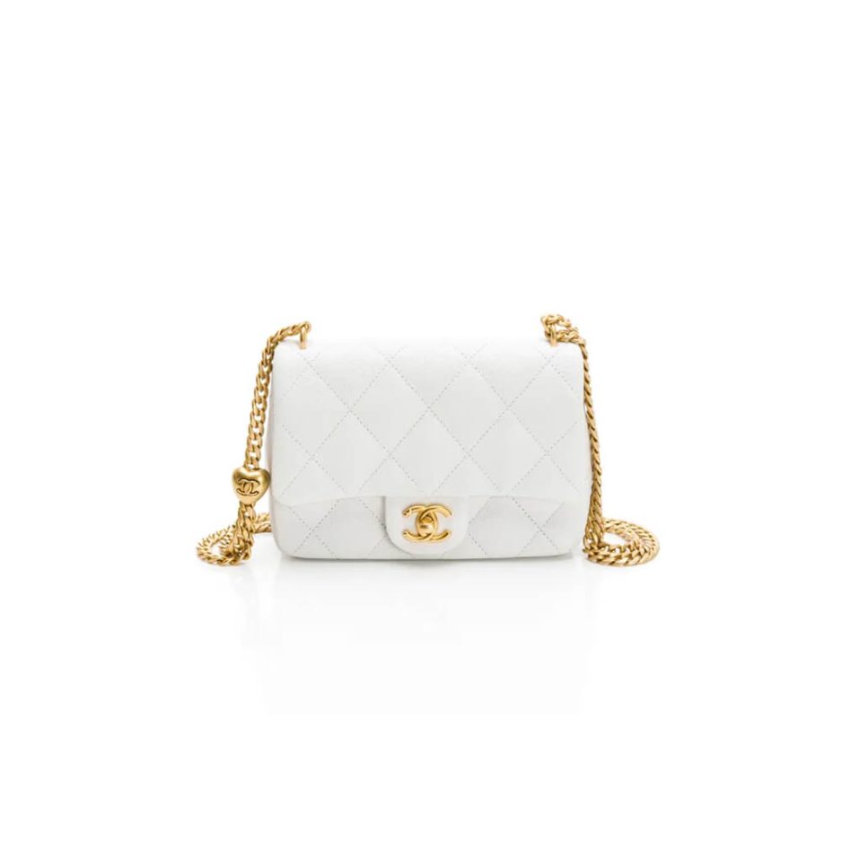 Ch*el love gold ball chain shoulder bag