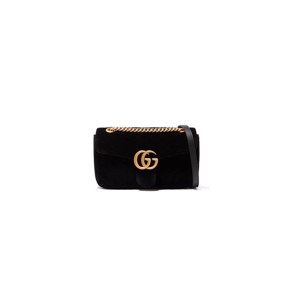 GG Velvet Small Marmont shoulder bag
